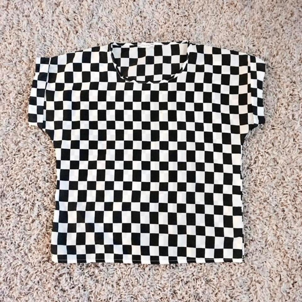 Liva Girl Checkerboard Blouse Skate Punk Ska Festival Rave